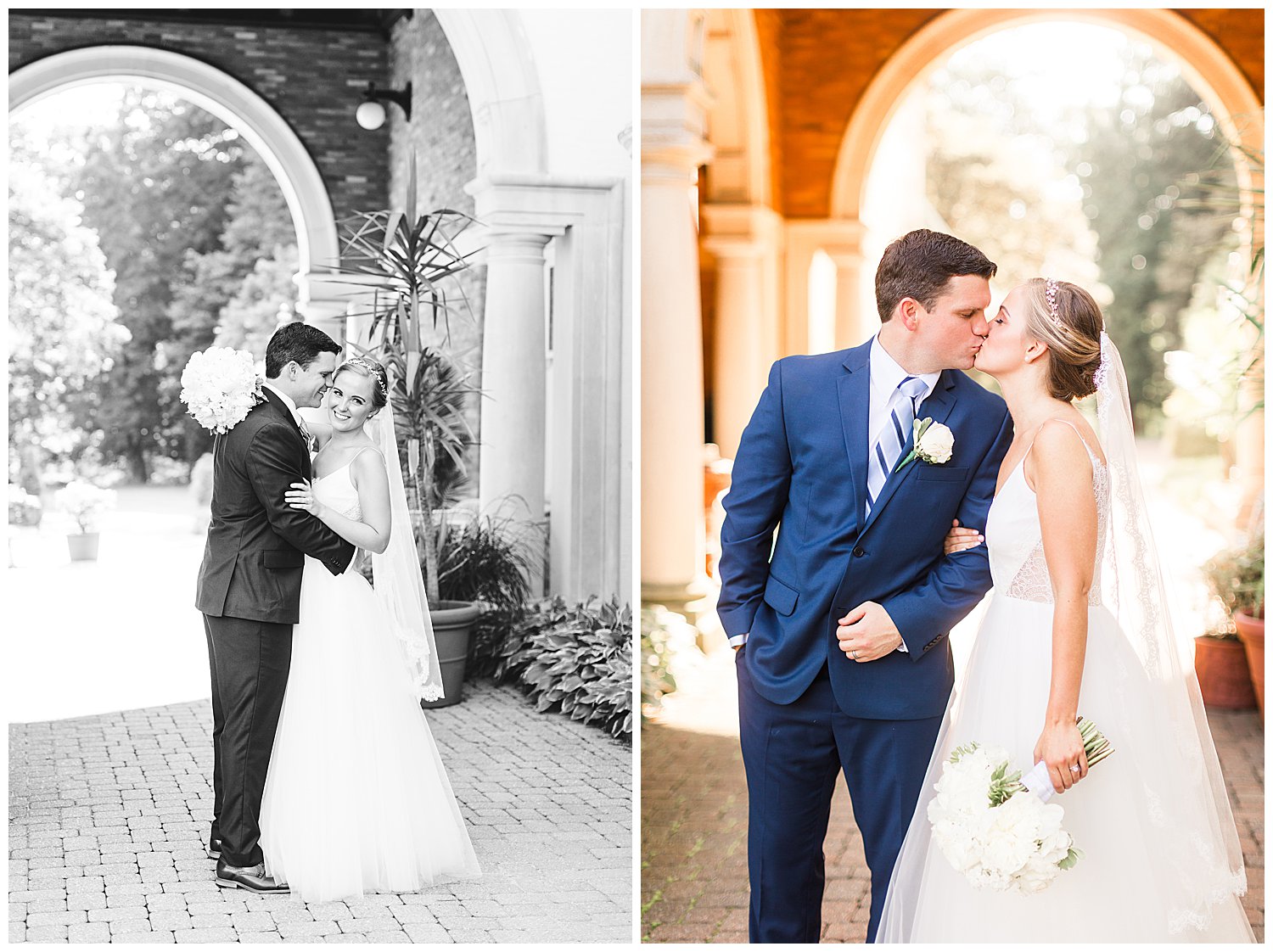 Bride and groom portraits under arch