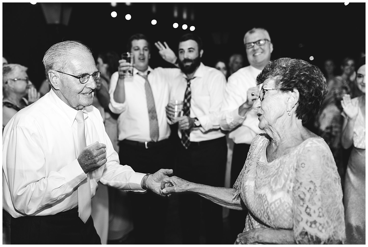 grandparents dancing at wedding
