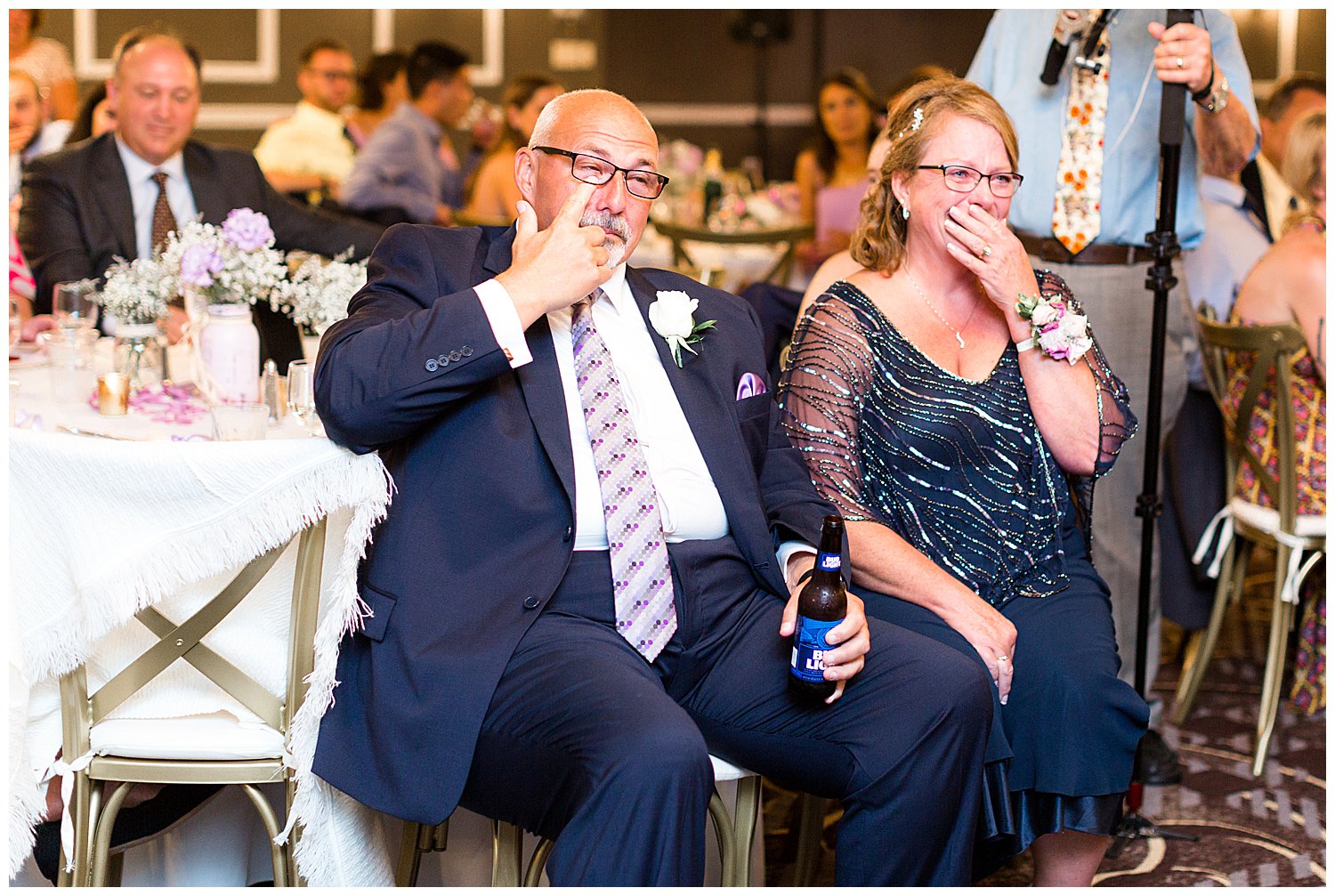 Groom's parents crying during speeches